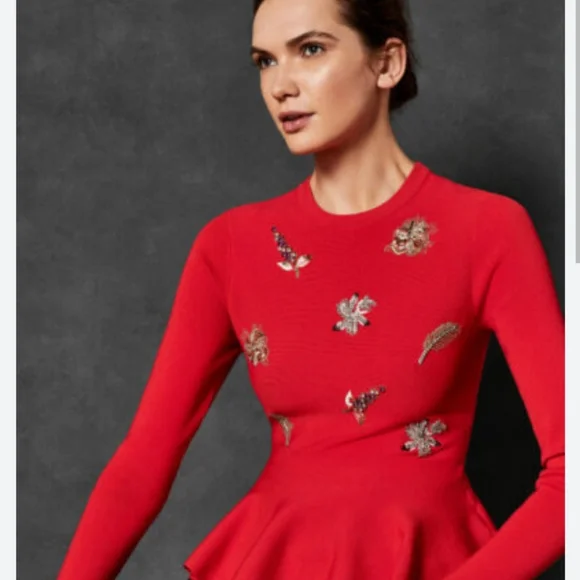 🍒NWT🍒 TED BAKER EMBELLISHED JUMPER - Picture 2 of 4